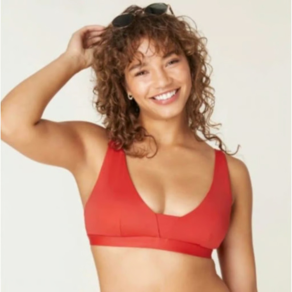 Andie Swim The Tahiti Bikini Top Size Small Chili Pepper Removable Pads NWT